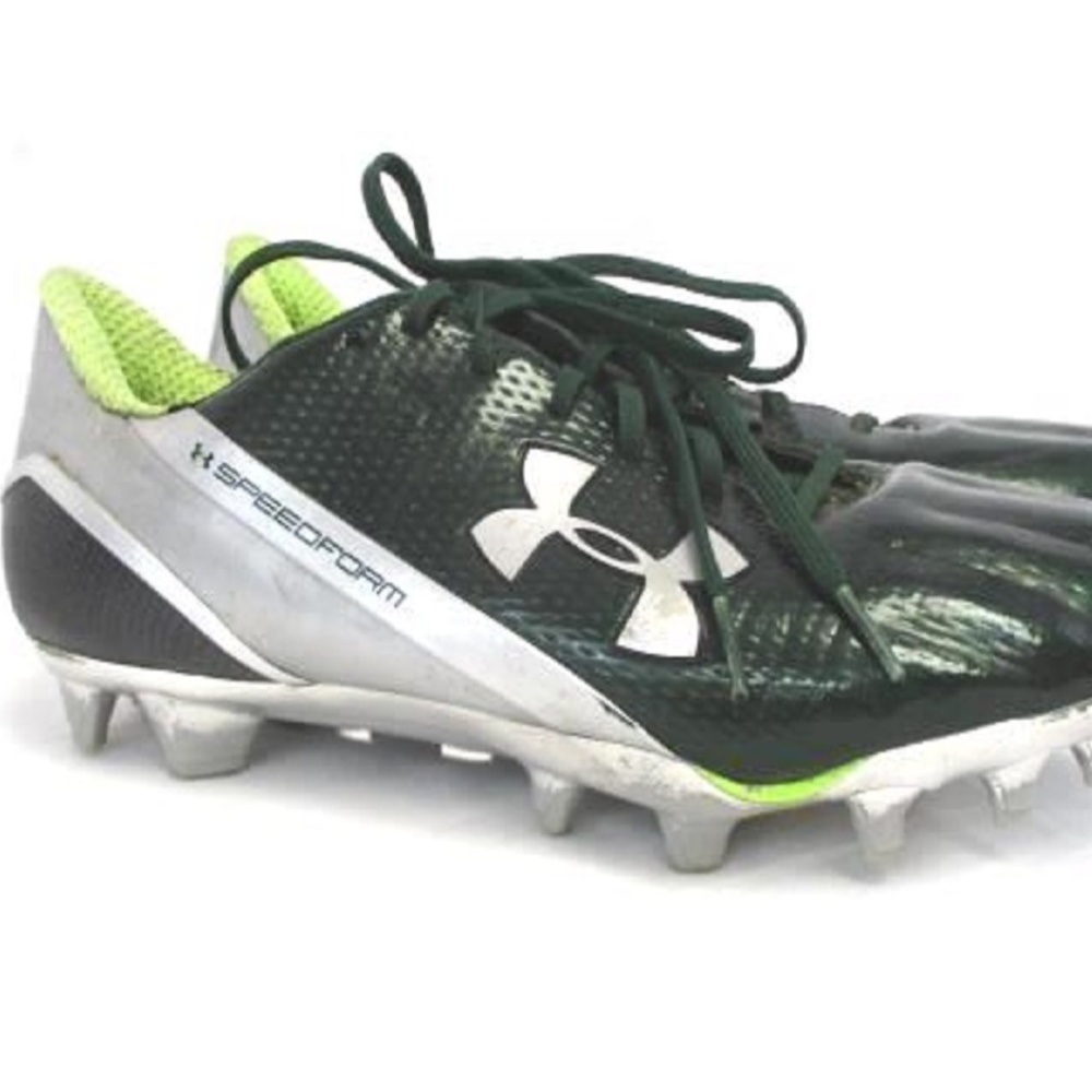 UNDER ARMOUR SPEEDFORM GREEN SILVER MEN CLEATS NEW